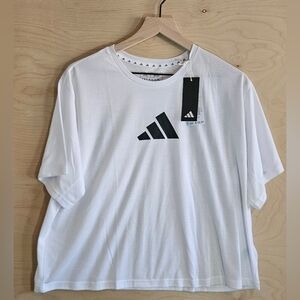 Adidas Womens Crop Style White Short Sleeve Tee 2XL XXL